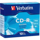 Cd-rom inscriptible 52x avec boîtiers pqt 10