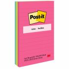 Feuillets post-it® - collection peptitude lignés 4 x 6 po (pqt 3)