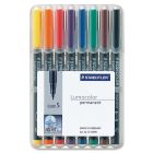 Marqueur permanent lumocolor® super fine. 0.4 mm paquet de 8 couleurs variées