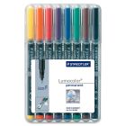 Marqueur permanent lumocolor® pointe fine. 0,6 mm paquet de 8 couleurs variées