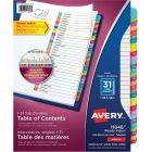 Intercalaires de table des matières personnalisables ready index® 1 - 31