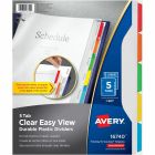 Diviseurs en plastique durable clear easy view 5 onglets