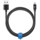 Câble tressé pour chargement et synchronisation usb-c zébré