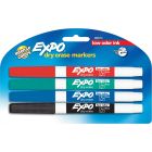 Marqueur effaçable à sec pour tableau blanc expo® à faible odeur fine. paquet de 4 couleurs variées