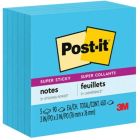 Feuillets super collants post-it® bleu électrique