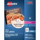 Étiquettes pour cd permanent. pour imprimantes laser. pqt 200