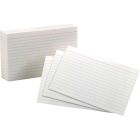 Fiches blanches lignées sur un côté 6 x 4"