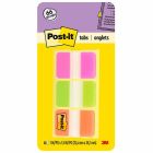 Onglets durables post-it® pleine couleur rose, vert, orange