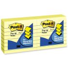 Feuillets éclair post-it® ligné, jaune