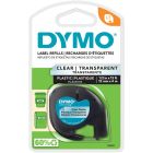 Ruban d'impression letratag plastique noir sur transparent