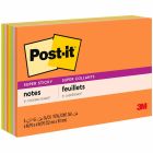 Feuillets super collants post-it® - collection coup de pouce 6 x 4 po bloc de 45 feuillets (pqt 8)