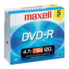 Disque dvd-r inscriptible 16x avec boîtier pqt 5