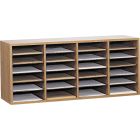 Casier à courrier en bois 24 compartiments, 39-1/4 x 11-3/4 x 16-1/4 po h chêne