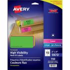 Étiquettes fluorescentes 4 x 2". paquet de 150. variées