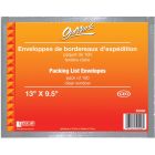 Enveloppe pour bordereaux d'expédition fenêtre claire, 13 x 9-1/2". pqt 100