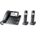 Téléphone kx-tgf87b 2-en-1 filaire | sans fil avec 2 combinés