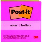 Feuillets post-it® - collection peptitude unis 4 x 4 po (pqt 5)
