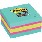 Feuillets post-it® super sticky cubes 3 x 3 po qua, fushia, vert