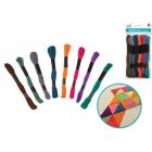 Fils à broder en coton pqt de 8 - assortiment glamour