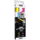 Ensemble de 2 marqueurs pour cuir - jaune & rose  fluo