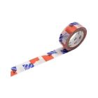 Ruban washi 15 mm x 7 m - tsugi bleu orange