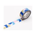 Ruban washi 15 mm x 7 m - demi-cercle rose/bleu