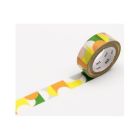 Ruban washi 15 mm x 7 m - demi-cercle jaune/vert