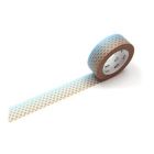 Ruban washi 15 mm x 7 m - pois og fd bl