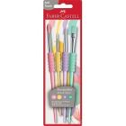 Ensemble de 4 pinceaux pastel avec prise souple