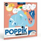 Poppik-bébé animals 6 cards, 96 stickers
