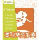 Ensemble de 6 pochoirs - sirènes et créatures marines