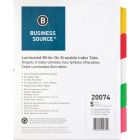 Intercalaires à onglets laminés couleurs variées 5 onglets