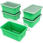 Petit bac à rangement avec couvercle vert