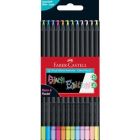 Ensemble de 12 crayons de couleur - néon & pastel - Édition noir