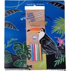 Ensemble funny mat noir avec craies - faune