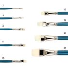 Pinceau plat poil synthétique taklon blanc 7001-24