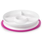 Assiette compartimentée à ventouse - rose