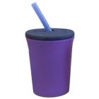 Gobelet et paille en silicone 12oz - mauve