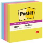 Feuillets super collants post-it® - collection joie estivale unis 3 x 3 (pqt 5)