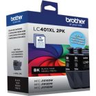 Cartouche jet d'encre brother lc401xl2pks paquet de 2 noire