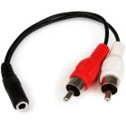 Câble en y mini-jack 3,5mm femelle vers 2x rca
