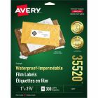 Étiquettes de film imperméables rectangulaires
