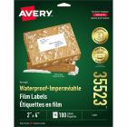Étiquettes de film imperméables rectangulaires
