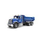 Mack granite avec benne demi-lune bleu