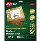 Étiquettes de film imperméables rectangulaires