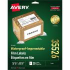 Étiquettes de film imperméables rectangulaires