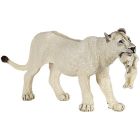 Lionne blanche avec lionceau