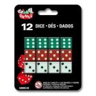 Dés à jouer - 4 verts, 4 rouges, 4 blancs