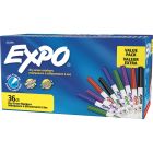 Marqueur effaçable à sec pour tableau blanc expo® à faible odeur ultra-fine. boîte de 36 couleurs assorties