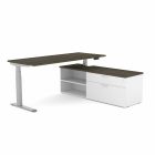 Bureau à hauteur réglable calypso gris et blanc